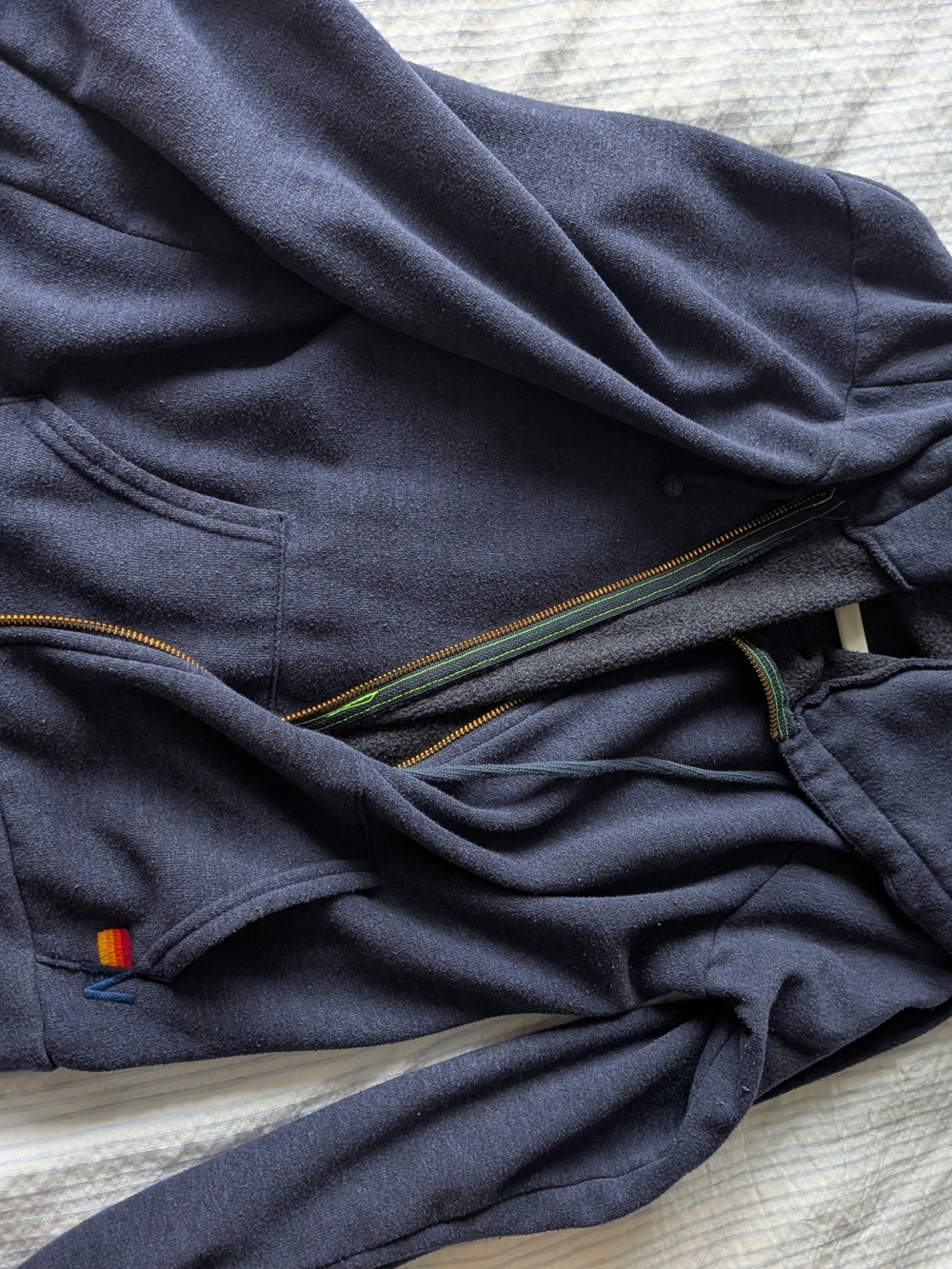 Aviator Nation Navy Zip-Up Hoodie with Lighting Bolt